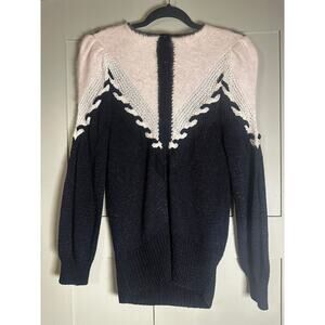 Vintage Deco Mod 80's Magnolia Angora Blend Sweater Size M